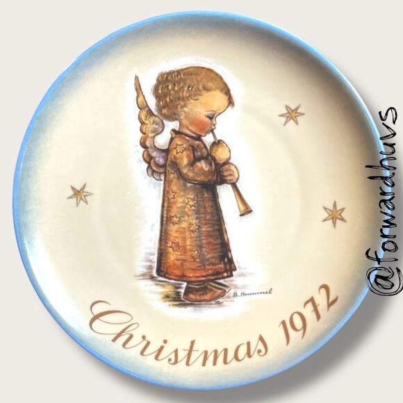 1972 Schmid “Engel mit Flöte” Christmas Plate – Berta Hummel – No Box - Picture 1 of 7